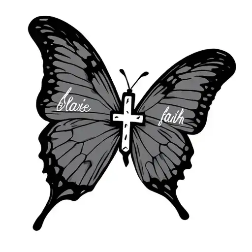 Butterfly Cross And Faith Written