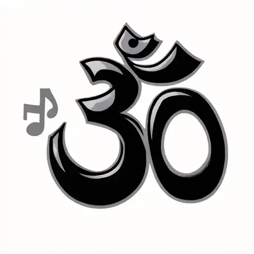 Ohm Sign And Music Note Intertwined