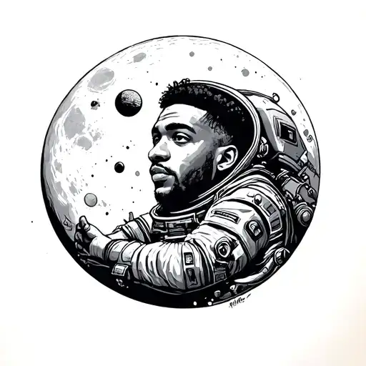 Space Exploration Theme Kid Cudi Inspired Man On The Moon