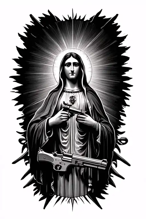 Virgin Of Guadalupe And Guns