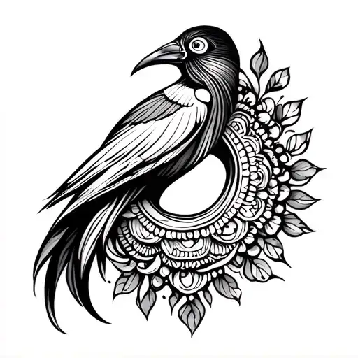 Indian Ring Neck Tattoo Design Fine Line Single Line