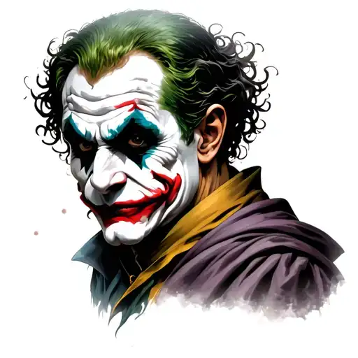 On One Side The Face Of The Monk On The Other Side The Face Of The Joker