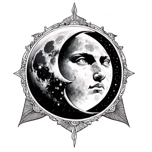 A Greek Myth Tattoo With Moon It Shiuld Have A Meaning About Self Growth And Advancement