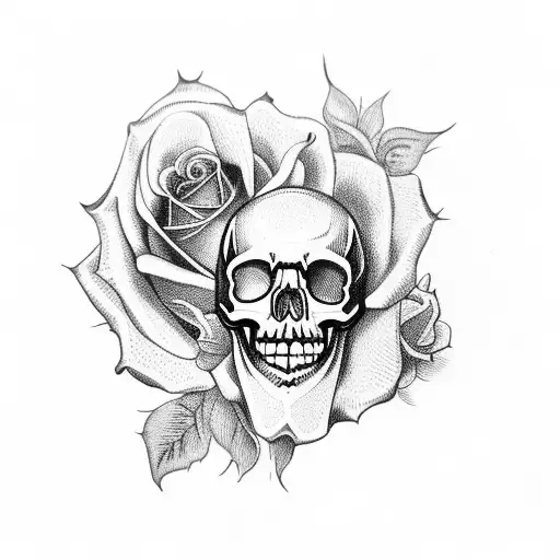 Skull Turning Into Roses