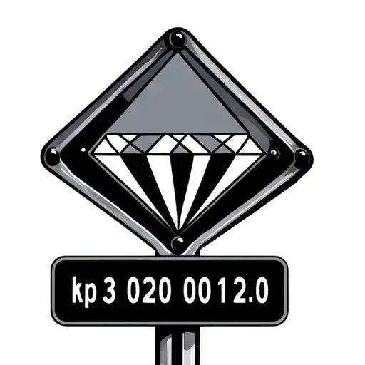 Highway Sign With Diamond And Coordinates
