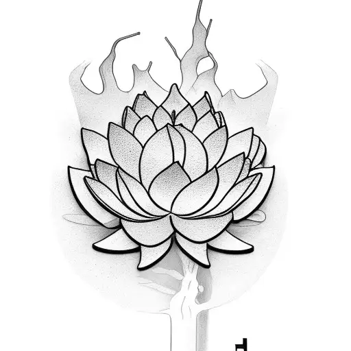 A Lotus Flower Growing From The Palm Of A Skeleton Hand