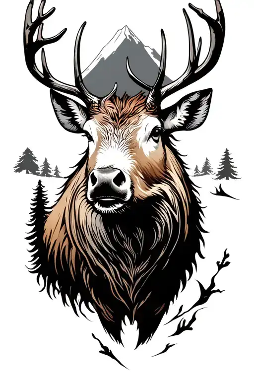 Mount Taranaki Trees Red Deer Boar Western