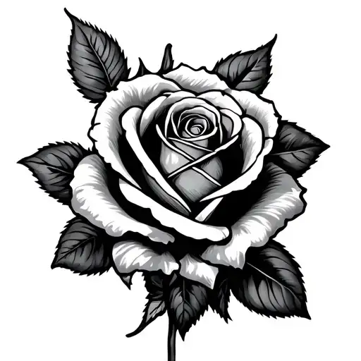 Rose And Heart With Text