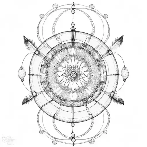 Peaceful Bright Moon Boho Dream Catcher