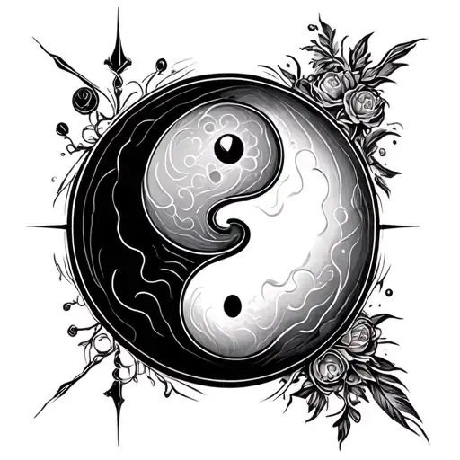 Yin Yang Symbol With Elements