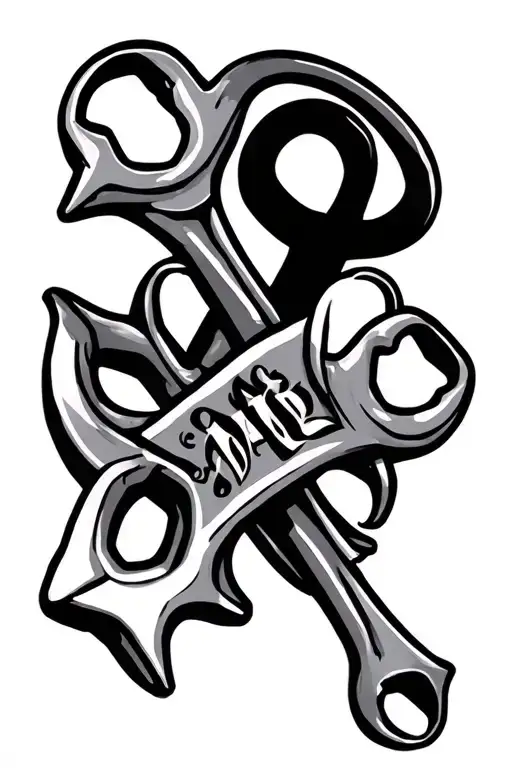 In Memory Of Tattoo With Wrenches And The Celtic Symbol For Family Or Strength