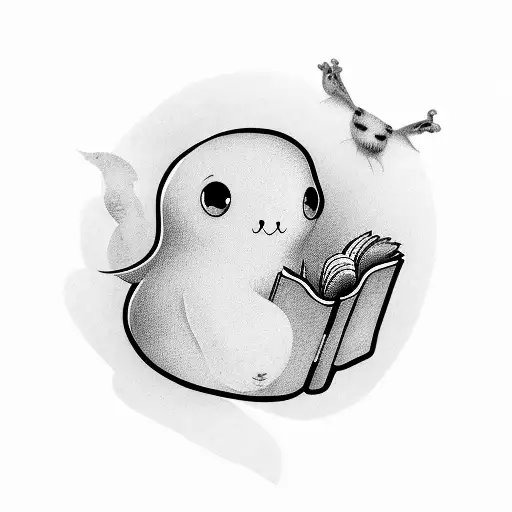 Adorable Ghost Reading Book