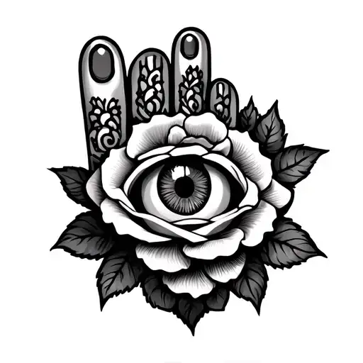 Hamsa Evil Eye Roses Feet