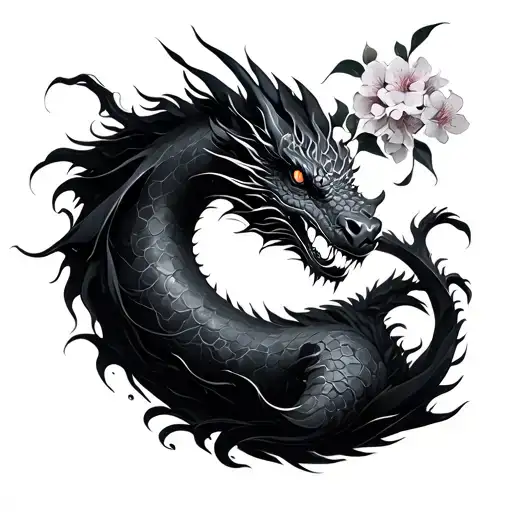Moon Fire Dragon Cherry Blossom