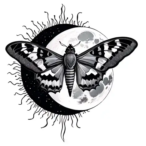 Moth And Moon And Sun