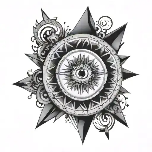 Circular Abstract Art Like A Star With An Eye In The Middle