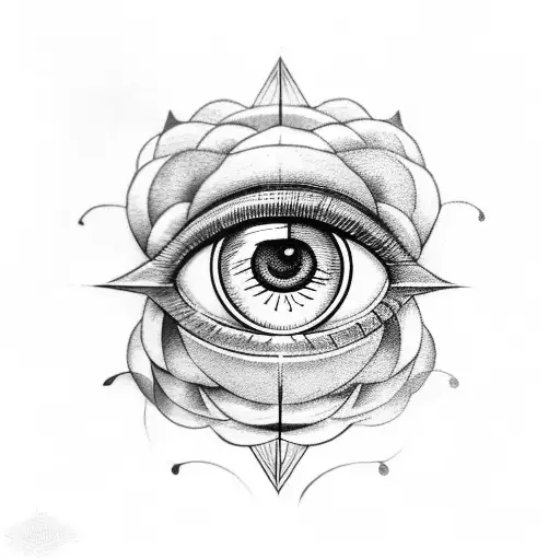 All Seeing Eye With Rose