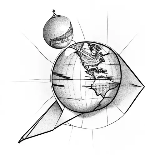 Open Book And Globe With Paper Airplane Circling