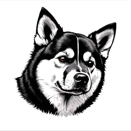 Hiro In Fine Line With A Fine Line Art Of A Shiba Inu