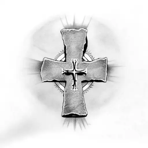 Christian Cross With Loved Written