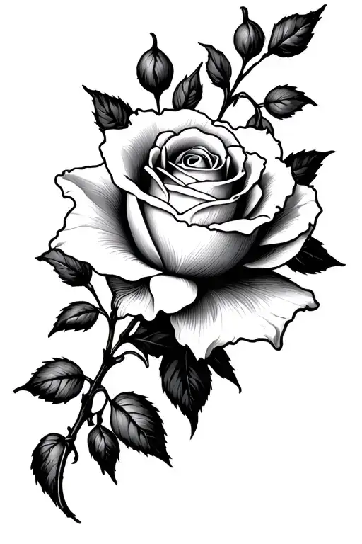 Rose And Sweet Pea Blossom