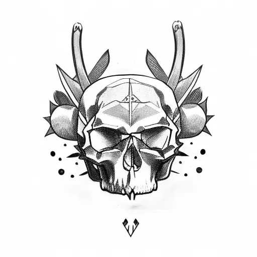 Skull With Bear Head Dress