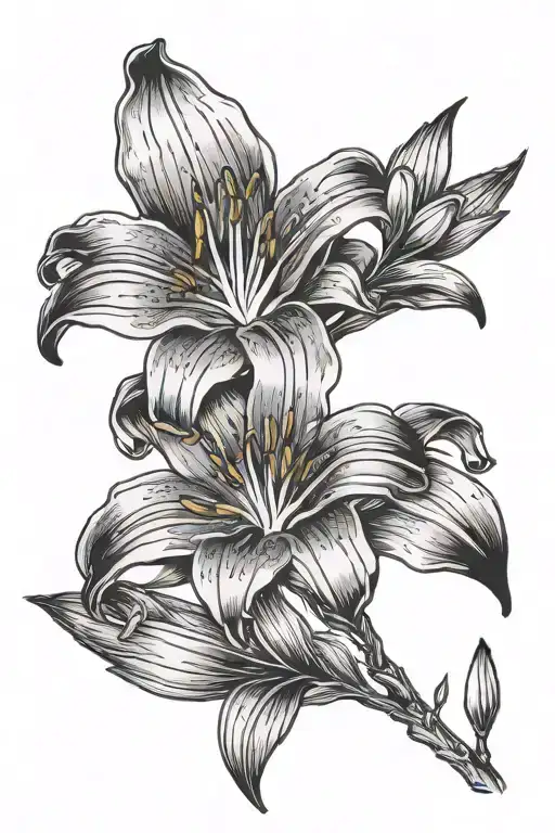 Lily Flower With Olive Branch