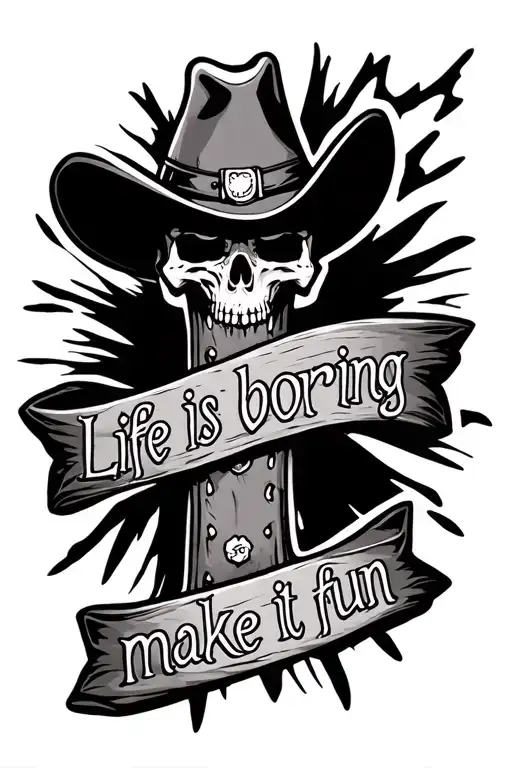 Cowboy Cross Saying Life Is Boring Make It Fun