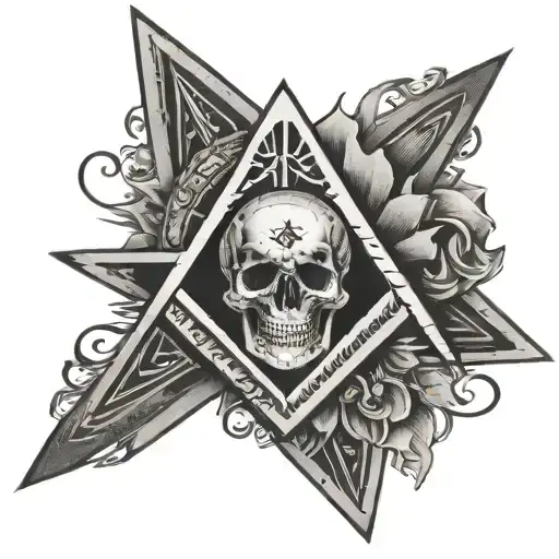 Masonic Compass And Square Skull Inside With G On Forehead