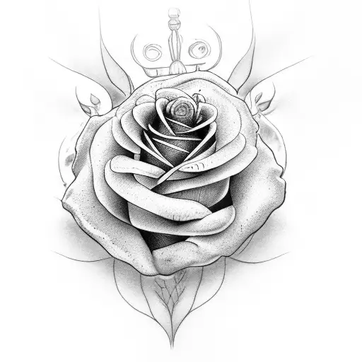 Turtle With Lavender Rose And Habiscus