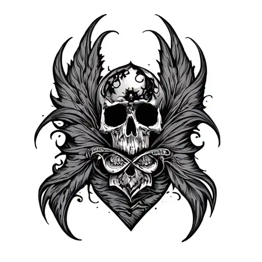 Underboobs Fin Gothic Inspired Tattoo Design