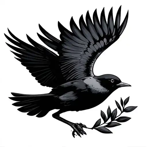 Minimalistic Style Bird Flying