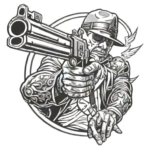 Gangster Aiming A Gun