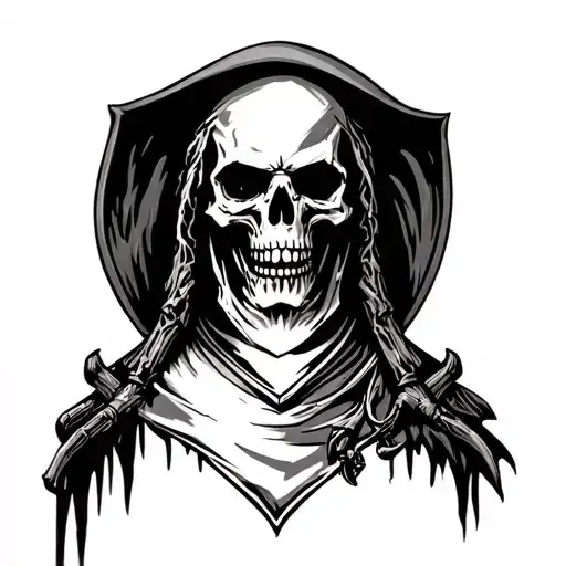 Reaper Bust With Jack Sparow Skull