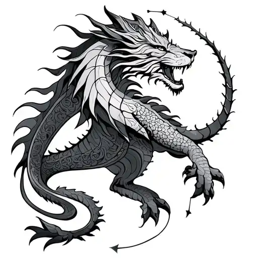 Constellation Leo And A Dragon Tattoo With A Greek Mythology Vibes