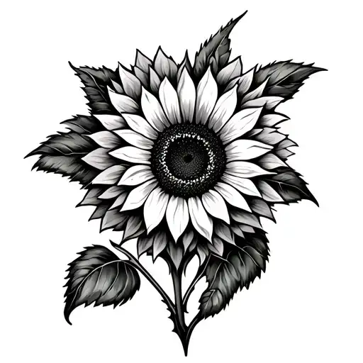 Sunflower Growing Inside Heart