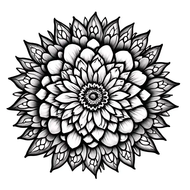 Mandala Rip Tattoo Flower Fine Lines Spirit