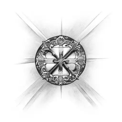 Christian Cross With A Staircase Wrapped Around My Arm For People That Have Died