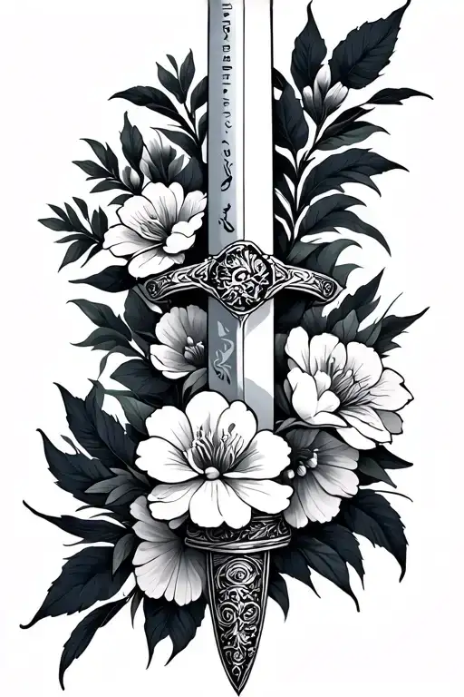 Katana And Birth Flowers Wrapping