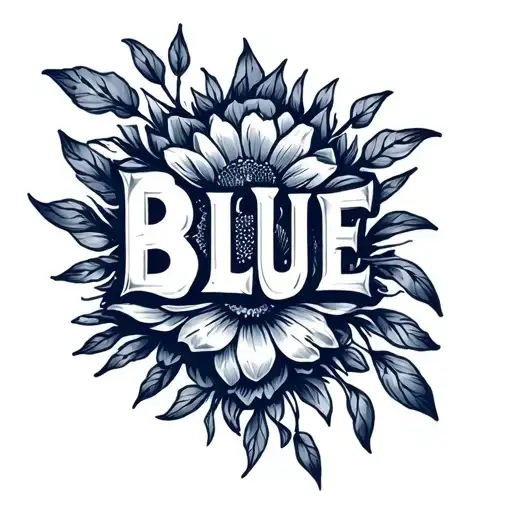 Word Blue With Artist Accesories