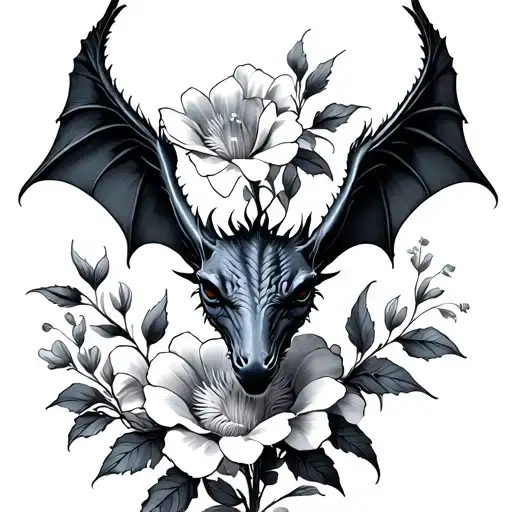 Flowers And Baby Thestral In A Card