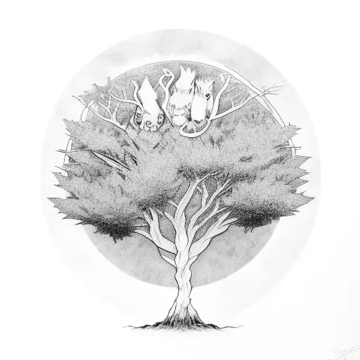 Princess Mononoke Tree Spirits On Tree Branch