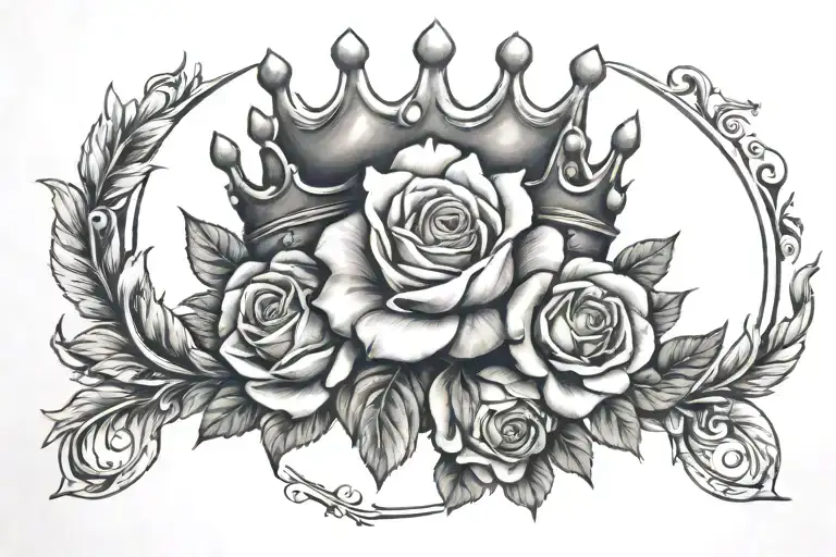 Crown Of Roses With Name In The Middle