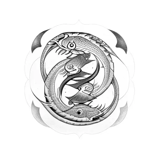 Could Fish And Scorpion Tattoo In Yin Yang Style