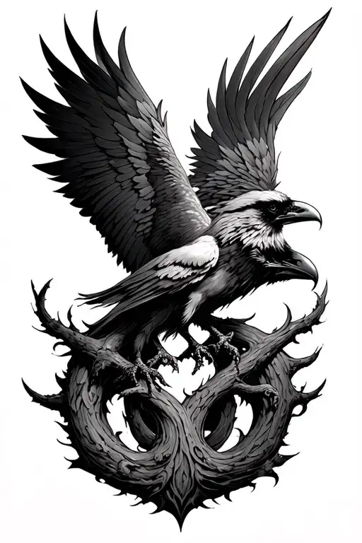Yggdrasil Mojlnir Raven Odin