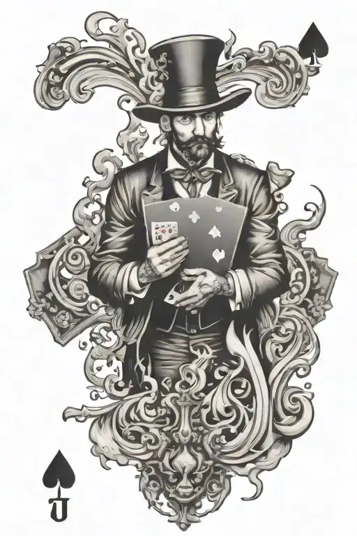 Magician Shuffling Deck Of Card Up In The Air Water Fire Wanderlust