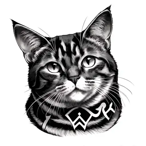 Tortishell Cat With Rune