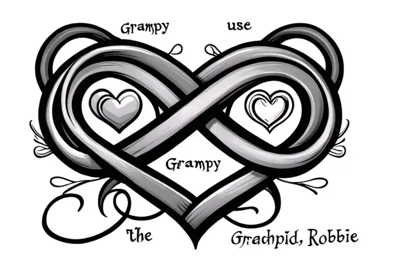 Use The Names Grampy And Robbie With An Infinity Symbol And A Heart