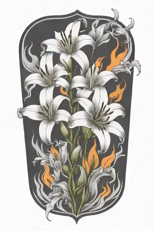 Lilies In The Middle Of Fire Flames