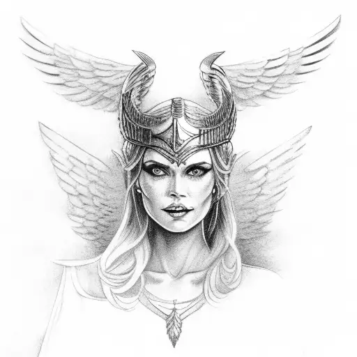 Full Body Valkyrie With Wings And Lagerthas Face